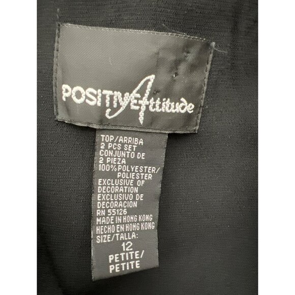 Positive Attitude Women Petite Black Ribbon Detail Dress and Jacket Set Size 12P - Picture 13 of 14